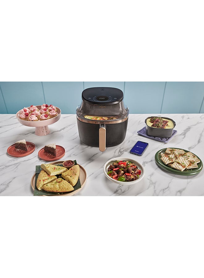 Philips - Airfryer XL - See-through Cooking Window, 16 Cooking Functions, Touchscreen, RapidAir Plus Technology, 6.2 L 1700 W NA332/09 Black - Image 1