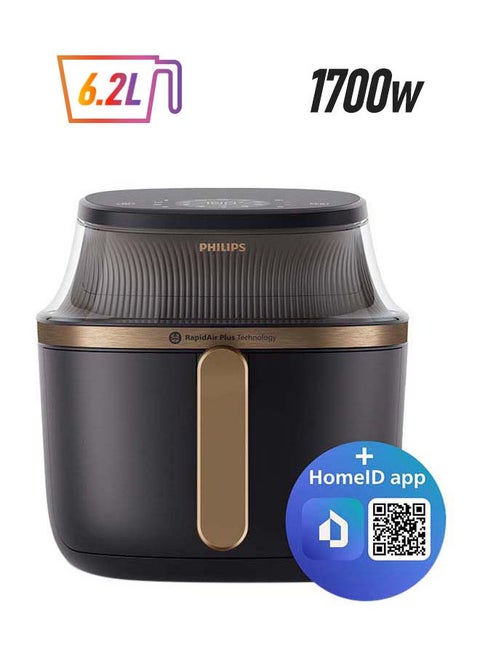 قلاية هوائية AirFryer XL - نافذة شفافة، 16 طريقة للطهو، شاشة لمس، تقنية Rapid Air Plus، 6.2 L 1700 W NA332/09