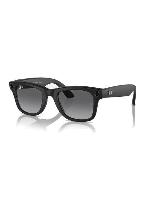 Ray-Ban - Wayfarer Smart Glasses With Meta Ai, Audio, Photo, Video Compatibility - Clear/Graphite Green Transitions Lenses - Matte Black