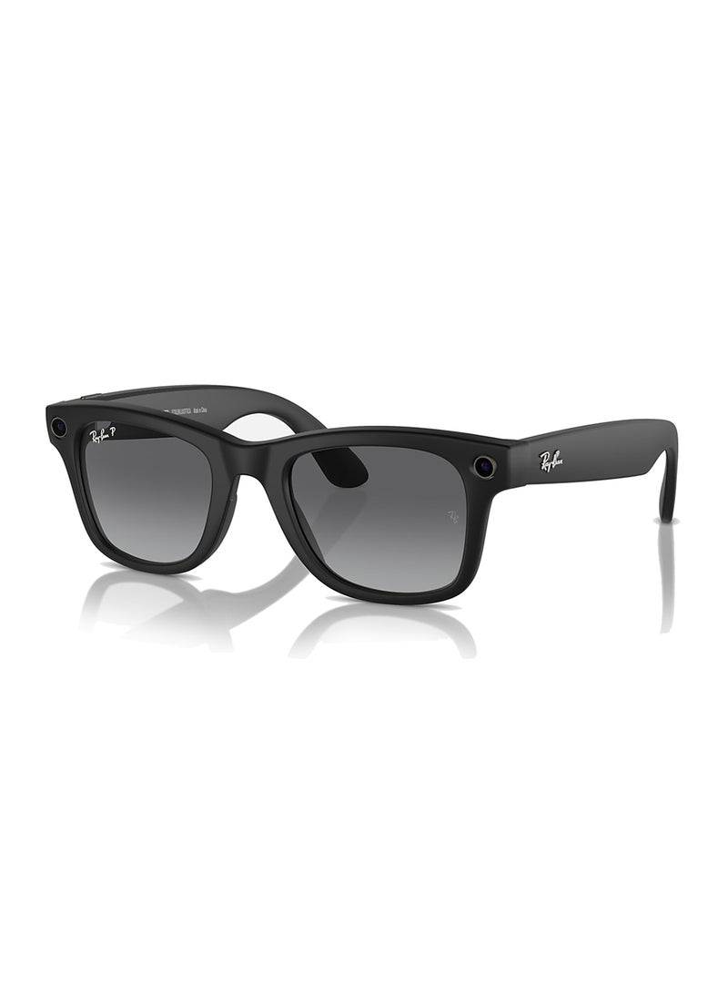 Meta - Ray-Ban - Wayfarer Smart Glasses With Meta Ai, Audio, Photo, Video Compatibility - Clear/Graphite Green Transitions Lenses - Matte Black - Image 1