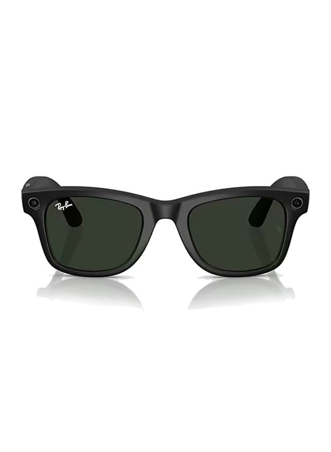 Meta - Ray-Ban - Wayfarer Smart Glasses With Meta Ai, Audio, Photo, Video Compatibility - Clear/Graphite Green Transitions Lenses - Matte Black - Image 1