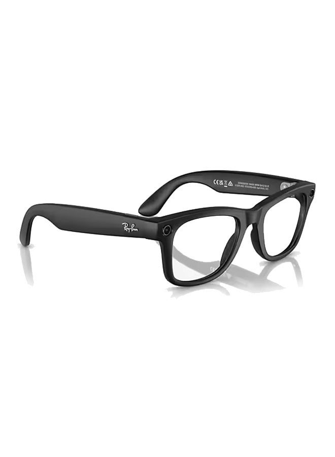 Meta - Ray-Ban - Wayfarer Smart Glasses With Meta Ai, Audio, Photo, Video Compatibility - Clear/Graphite Green Transitions Lenses - Matte Black - Image 1