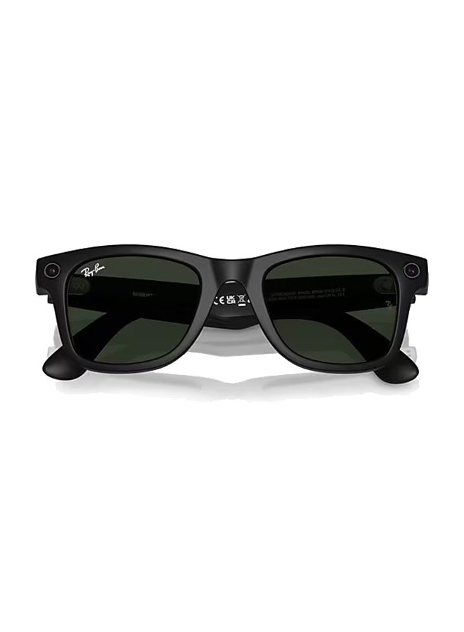 Meta - Ray-Ban - Wayfarer Smart Glasses With Meta Ai, Audio, Photo, Video Compatibility - Clear/Graphite Green Transitions Lenses - Matte Black - Image 1