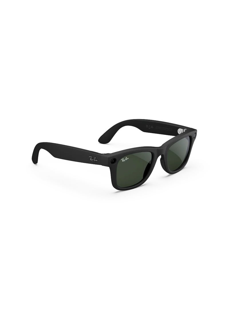Meta RAY-BAN Wayfarer (Gen 1) Matte Black Frame Clear to Graphite Green Transitions Lens Standard High Bridge Matte Black - Image 2