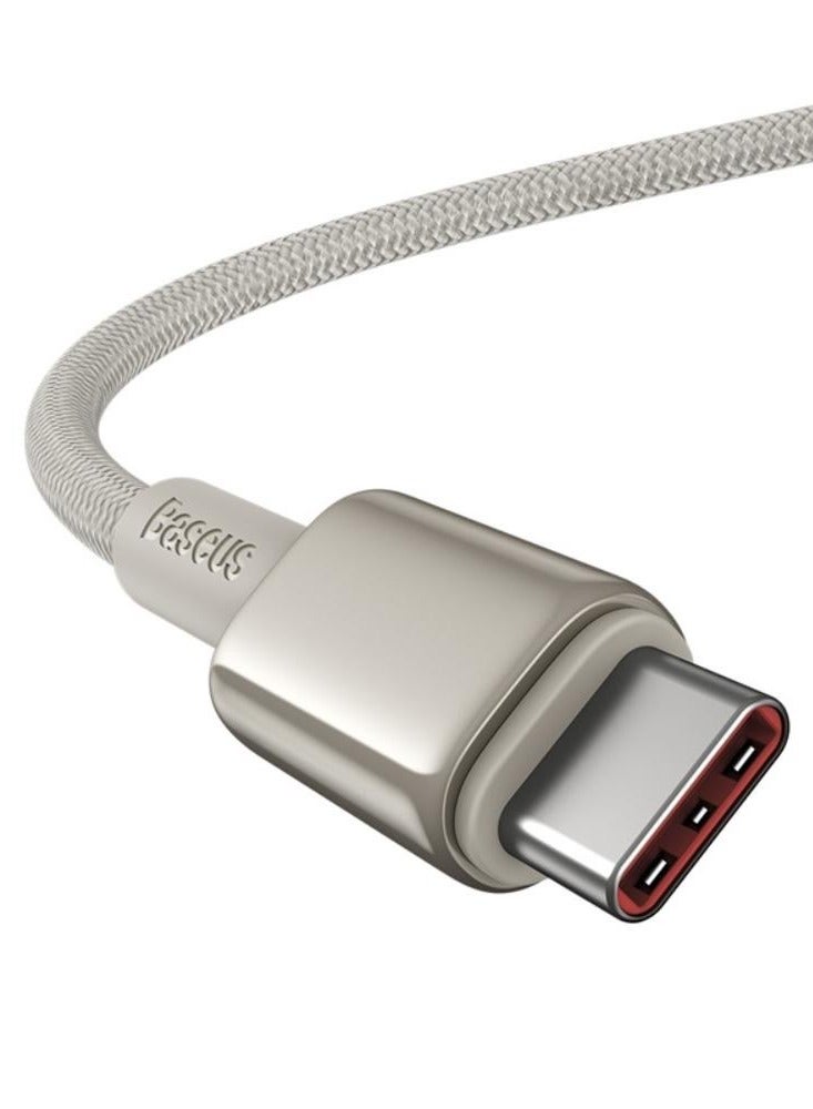 Baseus - Tungsten Gold Fast Charging Data Cable Type-C to Type-C 100W 2M Titanium Galaxy Gold - Image 1
