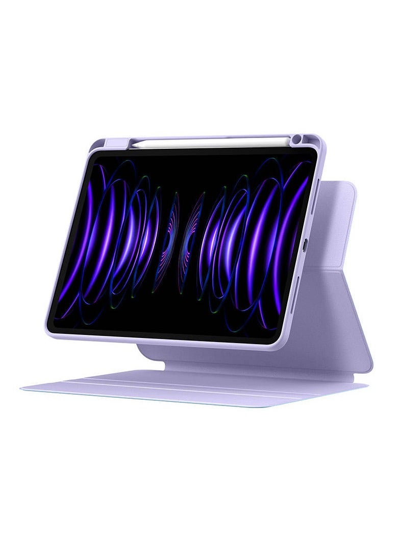 بيسوس Baseus Minimalist Series Magnetic Protective Case/Stand for Pad Pro 12.9-inch (2019/2020/2021/2022) Light Purple Light Purple - Image 4