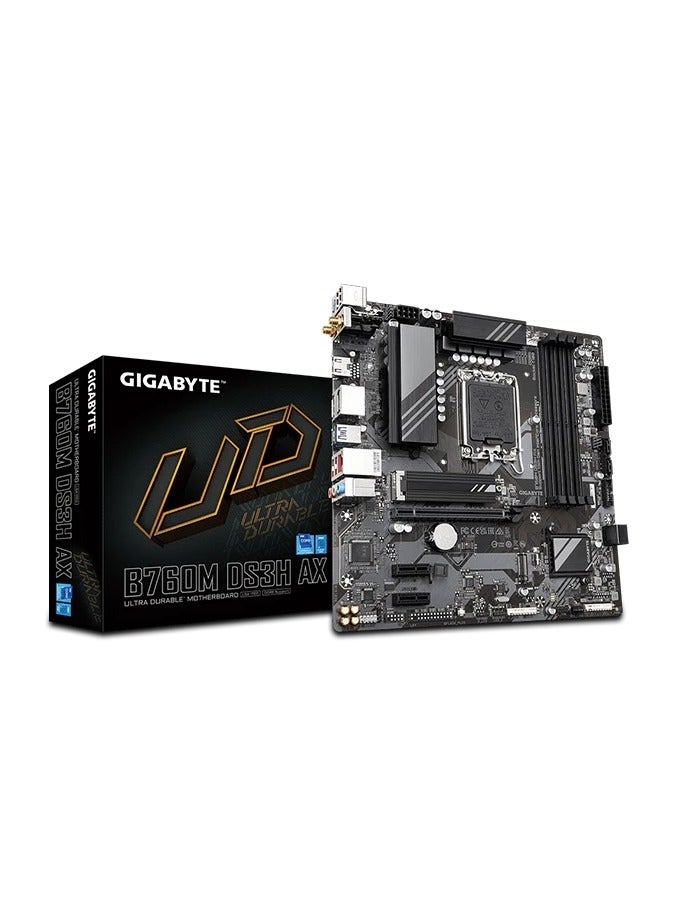 GIGABYTE - B760M DS3H AX DDR5 WIFI Black - Image 1