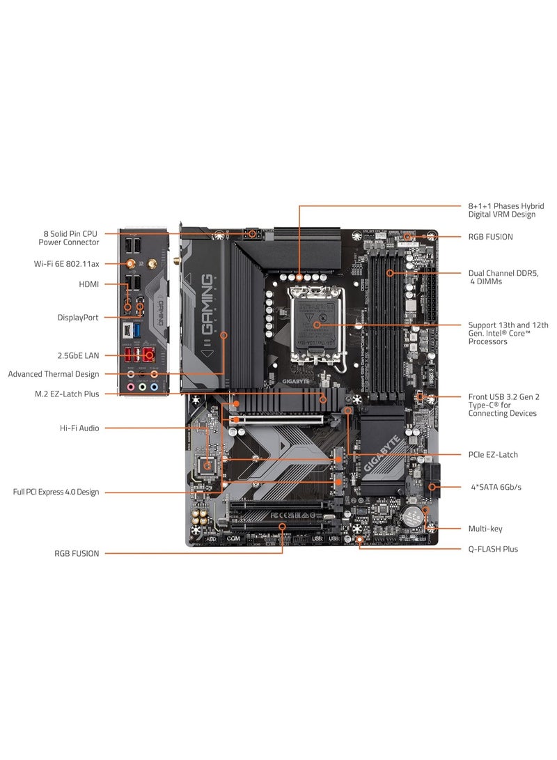 GIGABYTE - MB B760 Gaming X AX DDR5 Gaming Motherboard Black - Image 1