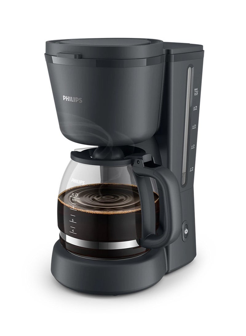 Philips 1000 Series Drip Coffee Maker With Up To 10 Cups Of Coffee,Keep Warm Mode For Long-Lasting Hot Coffee,Auto Shut-Off For Safety,Drip Stop To Pour 1.2 L 1000 W HD7430/90 Black - Image 1