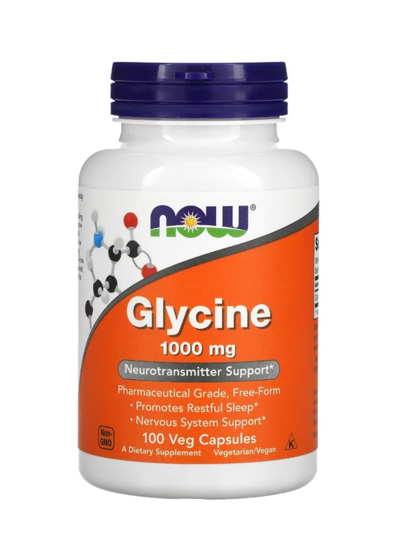Now Foods Glycine 1000 mg 100 Veg Capsules  - Image 1