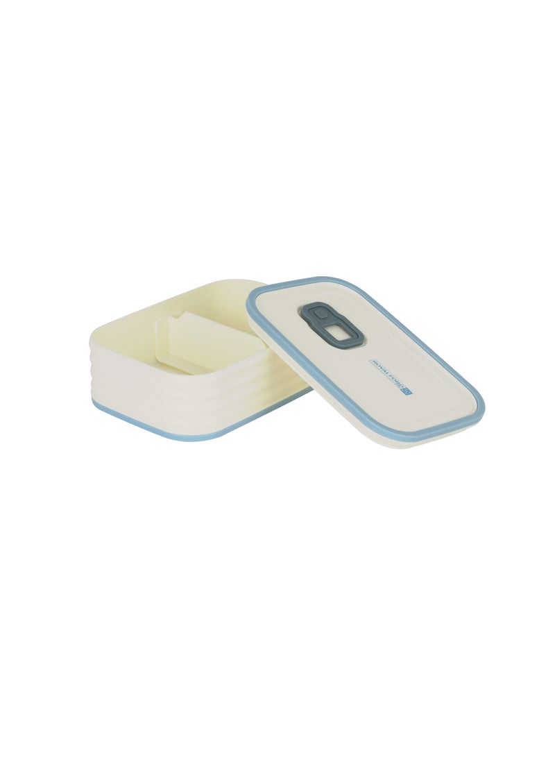 Royalford Royalford 580 ml Lunch Box- RF12624/ Plastic Rectangular Tiffin with Lid with Steam Vent, Leakproof Spacer/ Suitable for Schools and Offices/ Sturdy Locks and Spill-Proof/ BPA-Free and Odor-Free PP Construction Multicolor 15.5x11x15.5cm  - Image 4