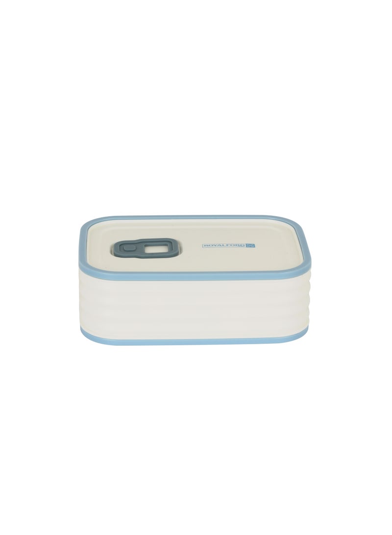 Royalford Royalford 580 ml Lunch Box- RF12624/ Plastic Rectangular Tiffin with Lid with Steam Vent, Leakproof Spacer/ Suitable for Schools and Offices/ Sturdy Locks and Spill-Proof/ BPA-Free and Odor-Free PP Construction Multicolor 15.5x11x15.5cm  - Image 1