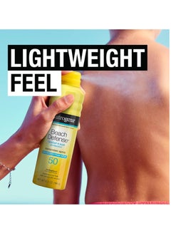 Neutrogena Beach Defense Body Spray Sunscreen with Broad Spectrum SPF 50, Shields Against UVA and UVB Rays, Water Resistant and Oil Free Sun Protection, Oxybenzone Free and Fast Drying, 6.5 OZounce  - Image 3