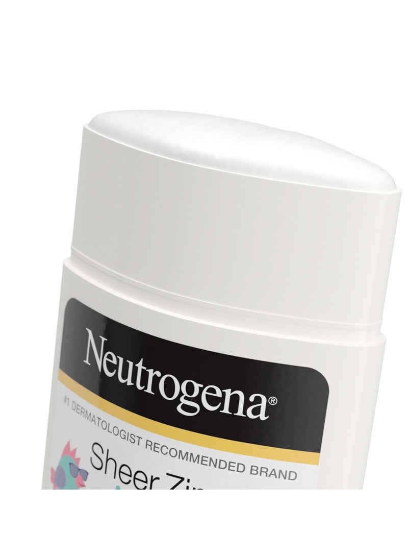 Neutrogena - Sheer Zinc Oxide Kids Mineral Sunscreen Stick, Broad Spectrum SPF 50+ & UVA/UVB Protection & Water Resistant with Residue-Free, No-Mess Application, Oil- & Paraben-Free, 1.5 ozounce - Image 1