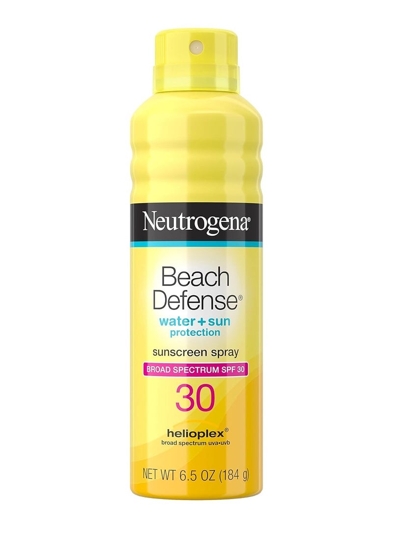 Neutrogena - Beach Defense Body Spray Sunscreen with Broad Spectrum SPF 30, Shields Against UVA and UVB Rays, Water Resistant and Oil Free Sun Protection, Oxybenzone Free and Fast Drying, 6.5 OZounce - Image 1