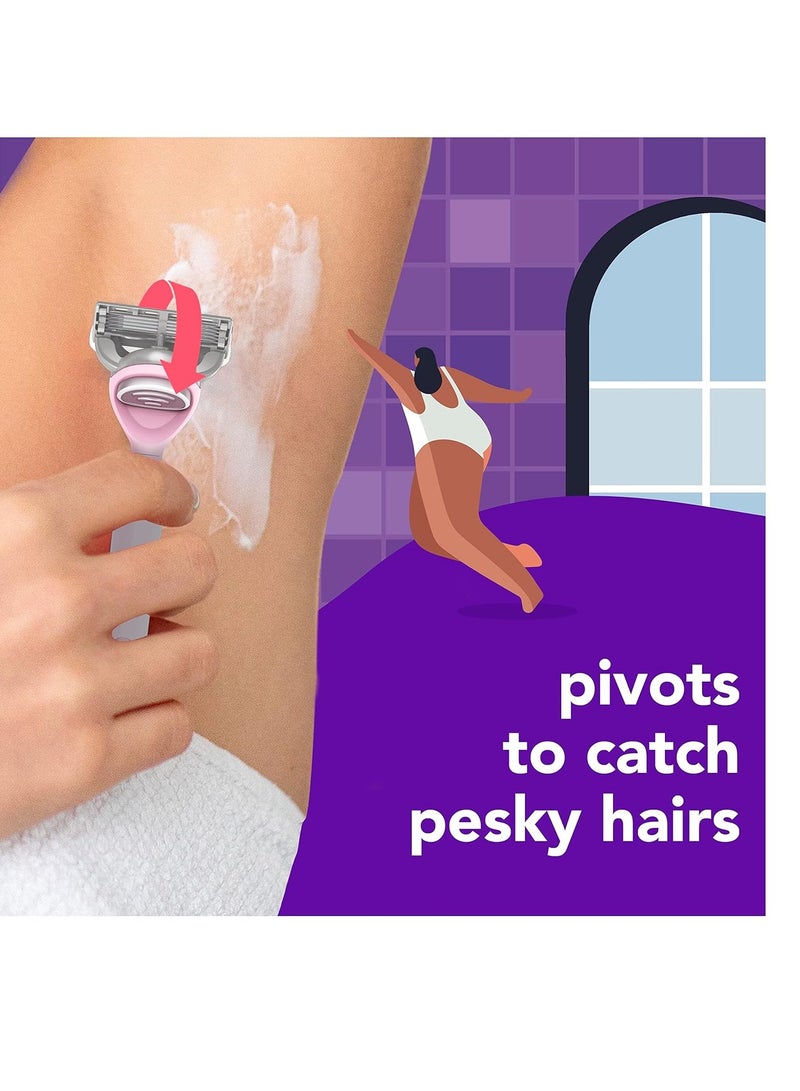 جوي شفرات حلاقة نسائية، 12 قطعة، بنفسجي، شريط تزييت للمساعدة في تجنب تهيج البشرة - Image 3