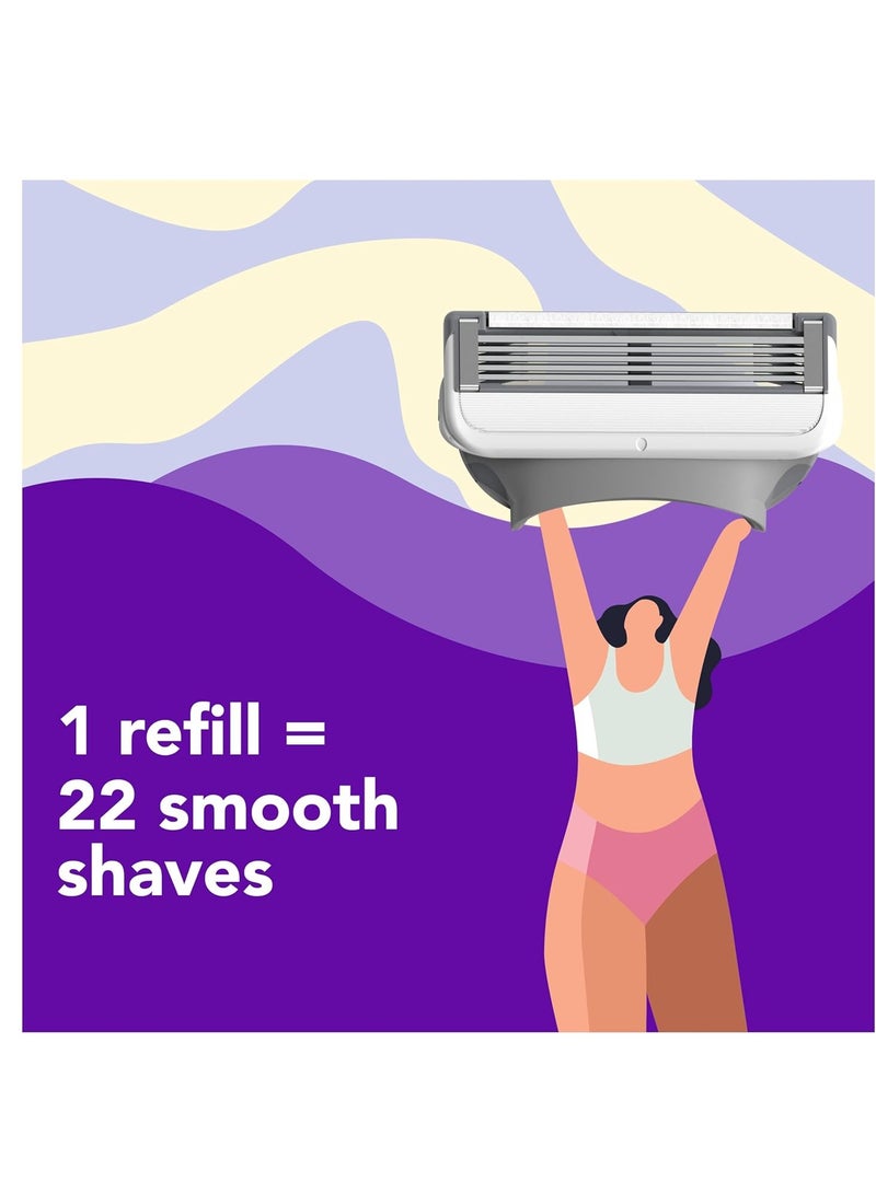 جوي شفرات حلاقة نسائية، 12 قطعة، بنفسجي، شريط تزييت للمساعدة في تجنب تهيج البشرة - Image 5
