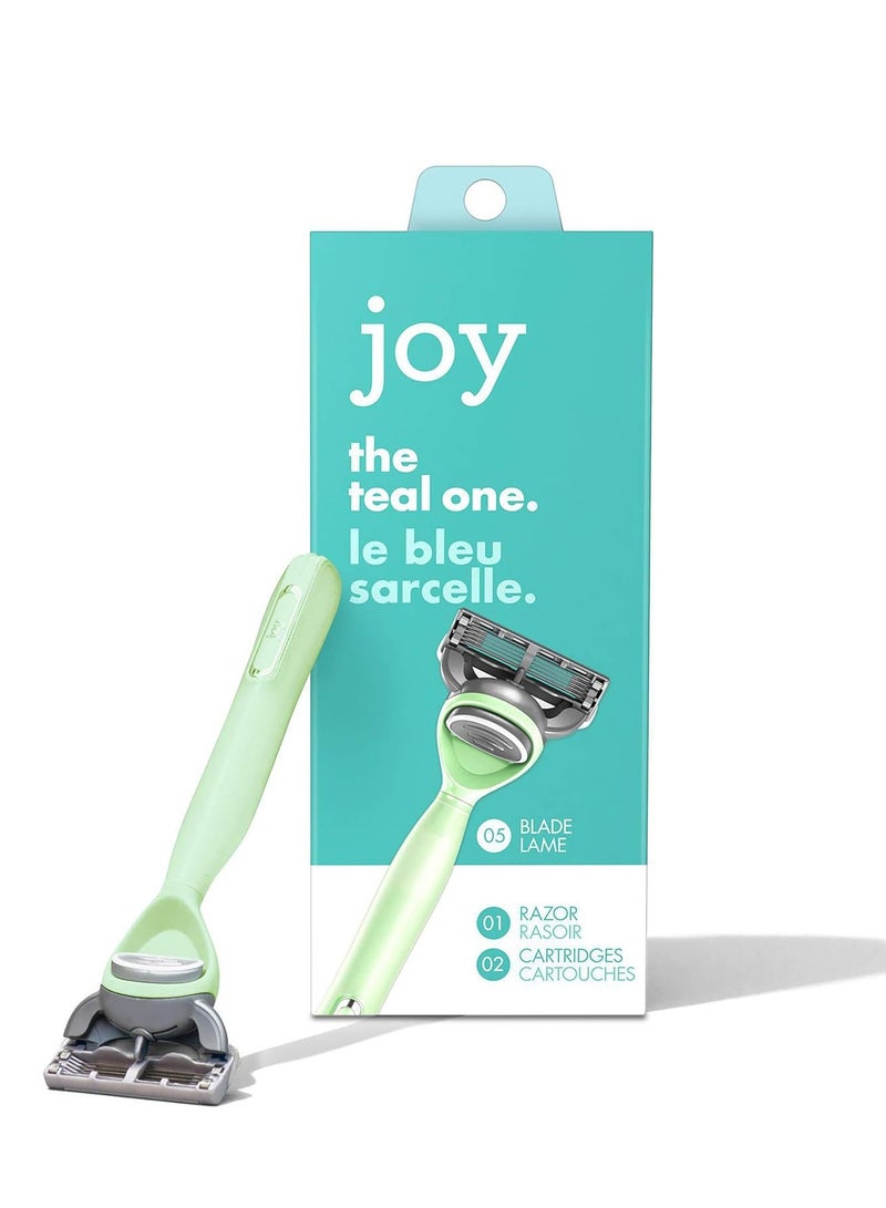جوي Teal One, Teal Razor with 2 Cartridges - Image 1