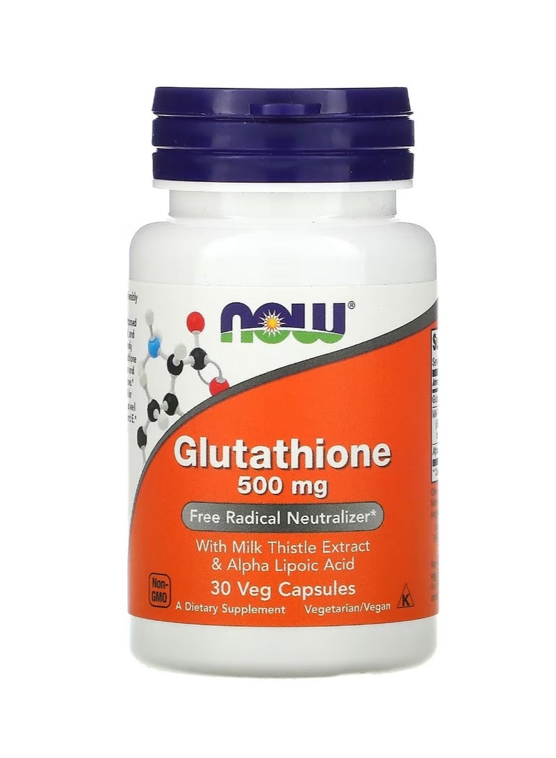 ناو فودز - Glutathione 500 mg 30 Veg Capsules - Image 1