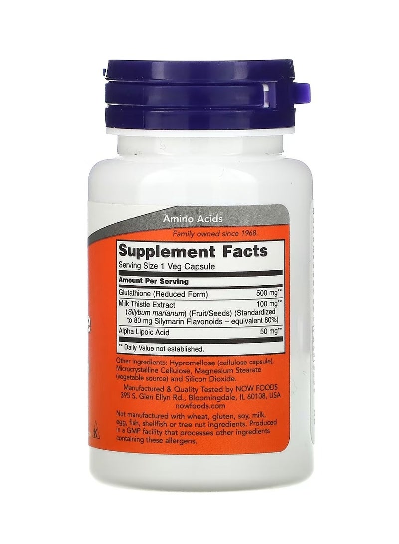 ناو فودز - Glutathione 500 mg 30 Veg Capsules - Image 1
