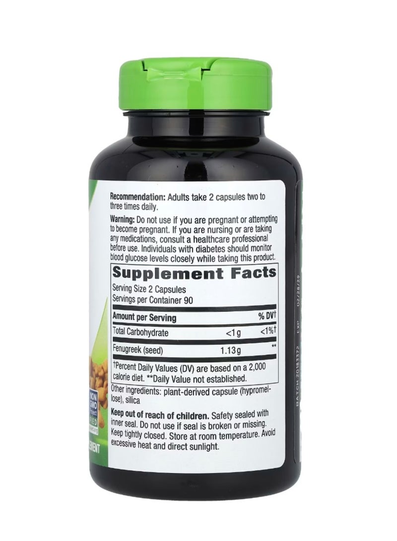 Nature's Way Fenugreek Seed 1130 mg 180 Vegan Capsules (565 mg Per Capsule) - Image 2