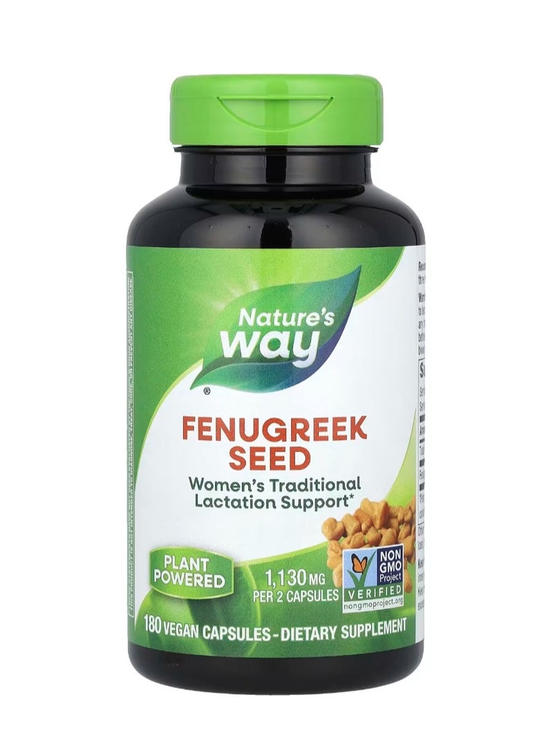 Nature's Way Fenugreek Seed 1130 mg 180 Vegan Capsules (565 mg Per Capsule) - Image 1