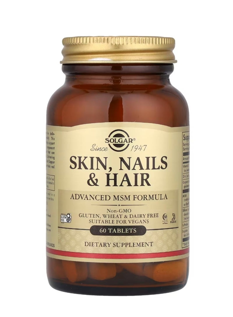 Solgar Skin Nails & Hair Advanced MSM Formula 60 Tablets - Image 1