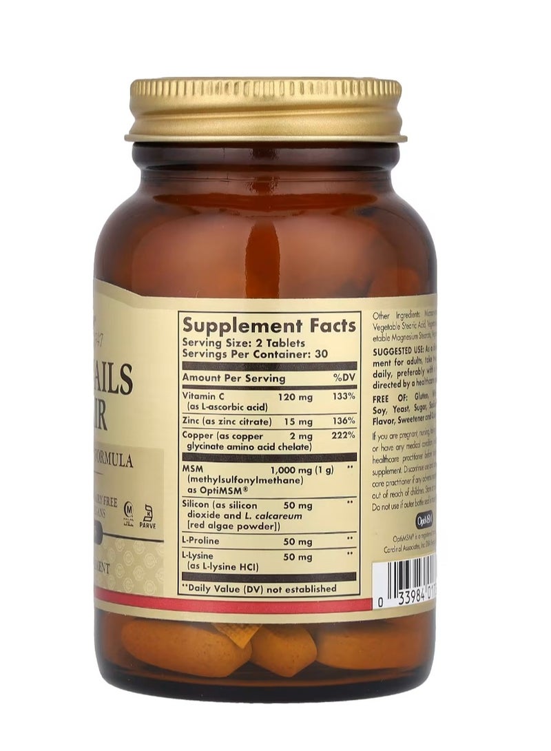 Solgar Skin Nails & Hair Advanced MSM Formula 60 Tablets - Image 2