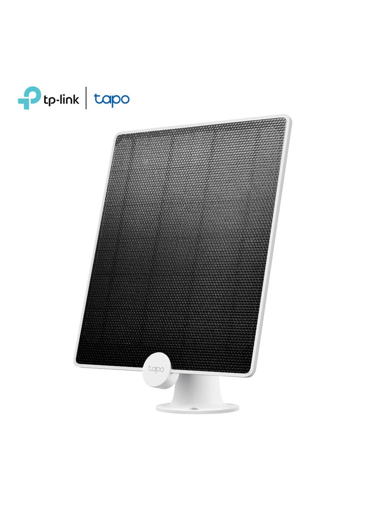 TP-LINK Tapo A200 Solar Panel for Tapo Battery-Powered Cameras (C425, C420, C400) with Non-Stop Solar Power, Up to 4.5W Charging Power, IP65 Weatherproofing, 4m Charging Cable, and 360° Adjustable Mounting Bracket for Year-Round Security  - Image 1
