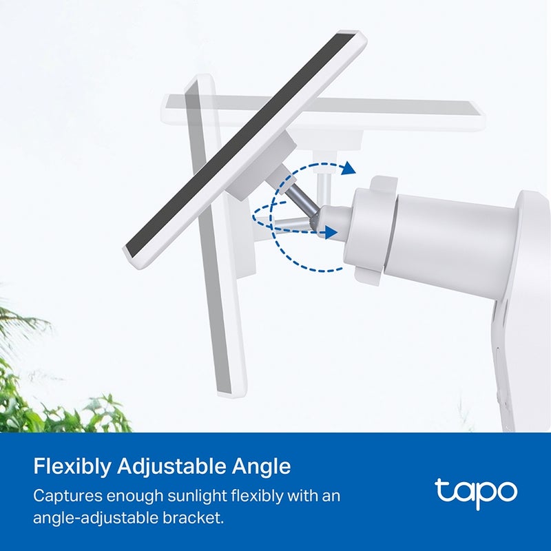 TP-LINK - Tapo A201 Solar Panel for Tapo Battery Cameras with Non-Stop Power Supply, High-Efficiency Solar Cells, Flexible Installation, IP65 Weatherproofing, and Angle-Adjustable Mounting Bracket for Continuous Surveillance - Image 1