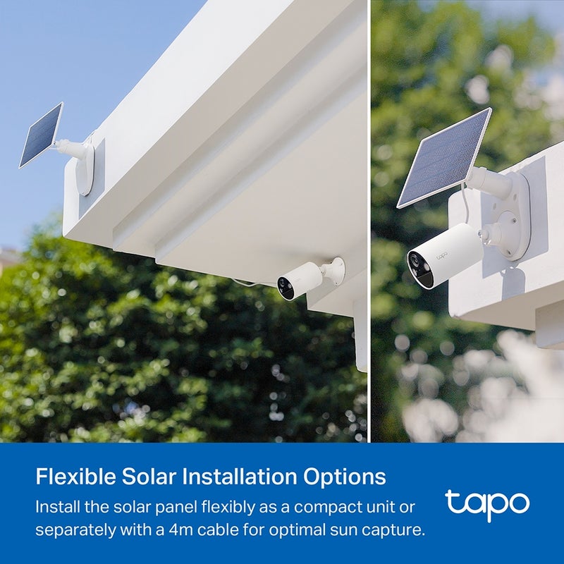 TP-LINK - Tapo A201 Solar Panel for Tapo Battery Cameras with Non-Stop Power Supply, High-Efficiency Solar Cells, Flexible Installation, IP65 Weatherproofing, and Angle-Adjustable Mounting Bracket for Continuous Surveillance - Image 1