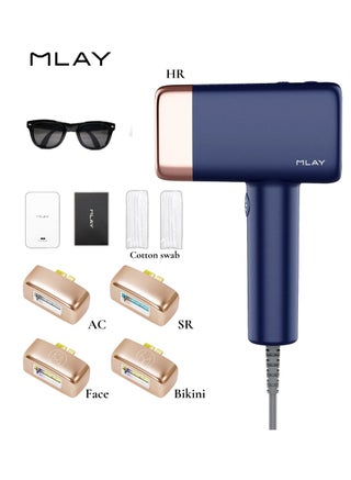 جهاز إزالة الشعر IPL T14 5 في 1، إزالة الشعر بالليزر بتبريد 3℃، 500,000 ومضة 0.5 ثانية/ومضة جهاز إزالة الشعر بدون ألم لإزالة حب الشباب/تجديد البشرة لكامل الجسم بيكيني وجه ذراع إبط ظهر ساق
