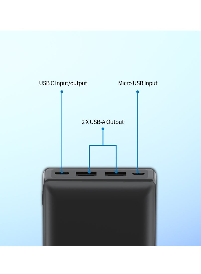 Philips 20000 mAh Battery Power Bank, 20W, USB-A And USB-C Ports For for Smartphones, Tablets, Airpods And USB-C Devices - Black  - Image 5