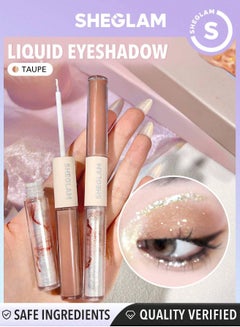 SHEGLAM Silk & Sparkle Double Ended Liquid Eyeshadow - Taupe  - Image 1