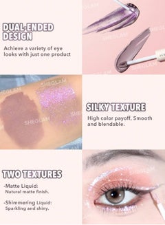 SHEGLAM Silk & Sparkle Double Ended Liquid Eyeshadow - Taupe  - Image 4