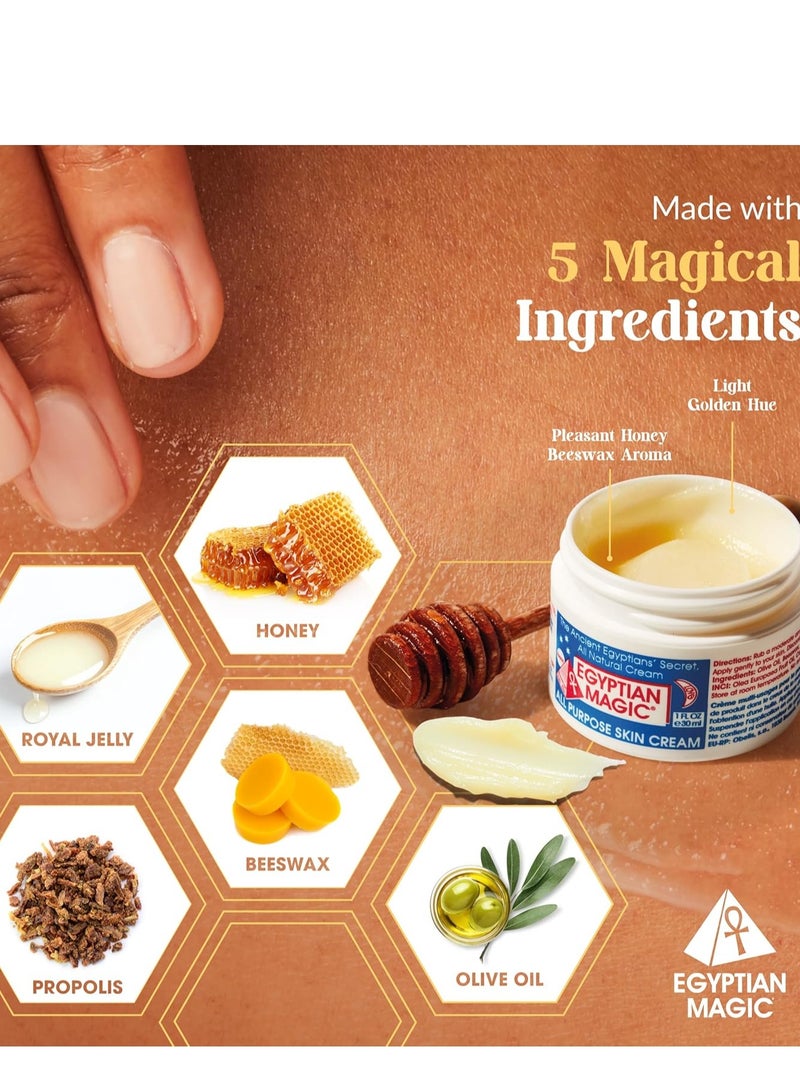 EGYPTIAN MAGIC All Purpose Face, Body, and Dry Skin Moisturizing Cream, Skin Protectant for Women & Men, Eczema Care Healing Balm, Scar Treatment, Stretch Marks, and Tattoo Aftercare, 1oz Jar 30 mlml  - Image 2