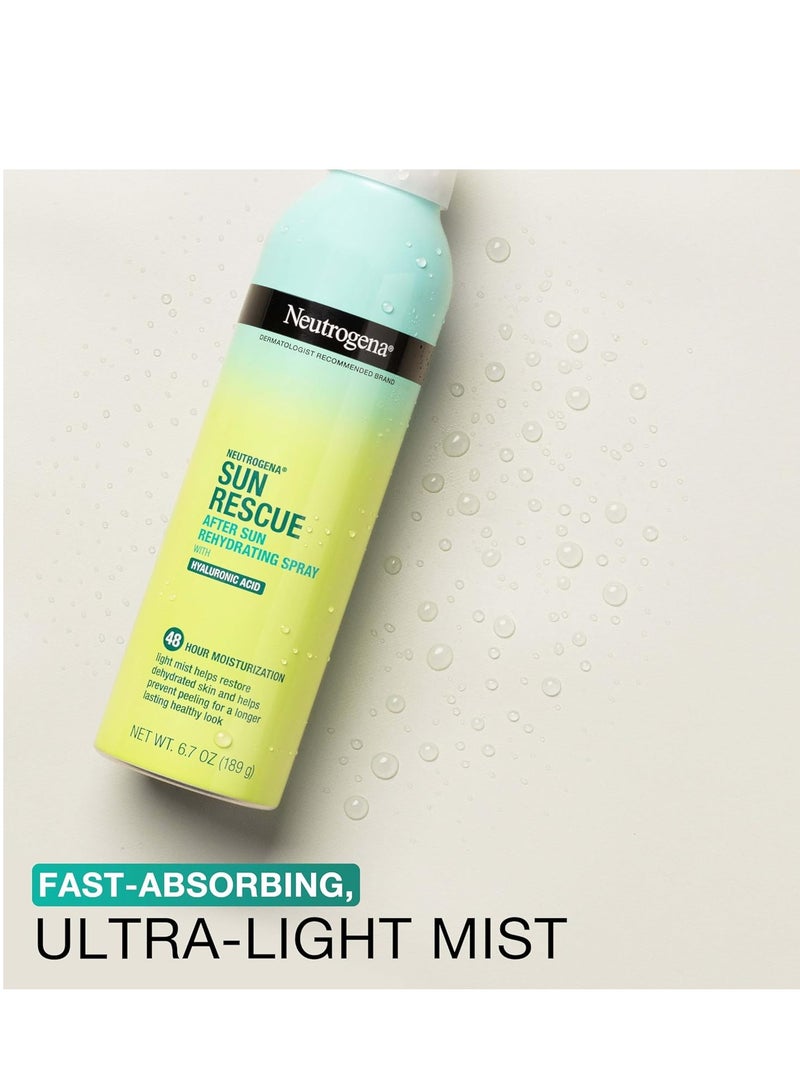 نيوتروجينا بخاخ إنقاذ الشمس بعد الشمس مع حمض الهيالورونيك، نباتي وخفيف الوزن 48-مرطب للبشرة والجسم، ترطيب غير مسد للمسام، 6.7 أونصة - Image 4