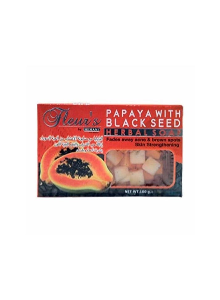HEMANI Fleurs Transparent Blackseed And Papaya Soap 100grams