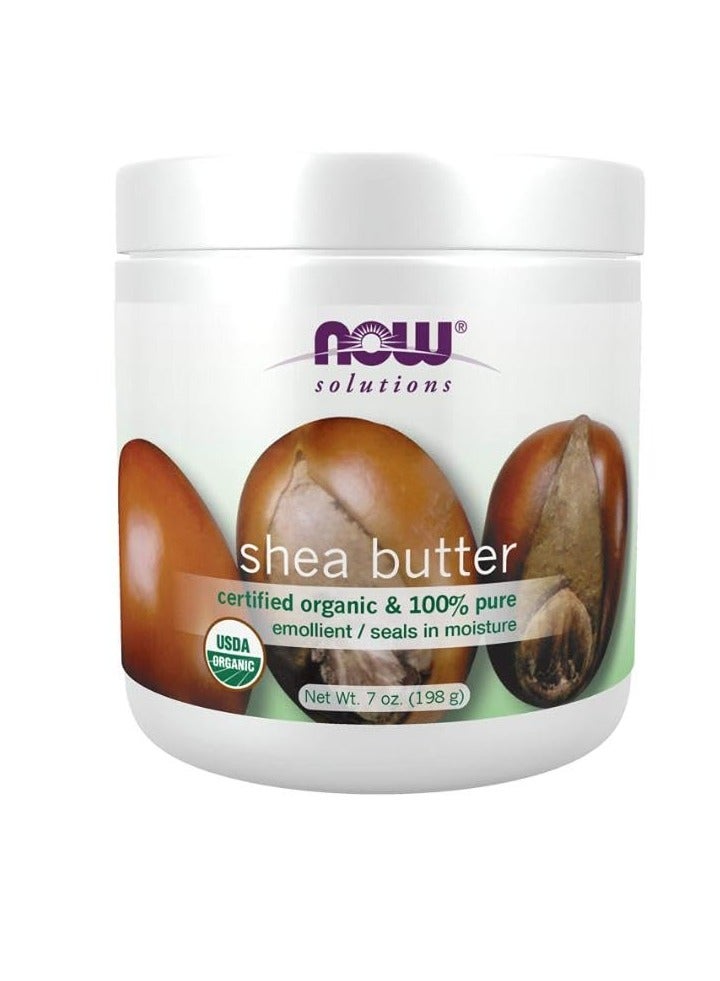 Now Foods Solutions, Certified Organic Shea Butter, Moisturizer For Rough And Dry Skin, 7-Ounce 198 ggrams  - Image 1