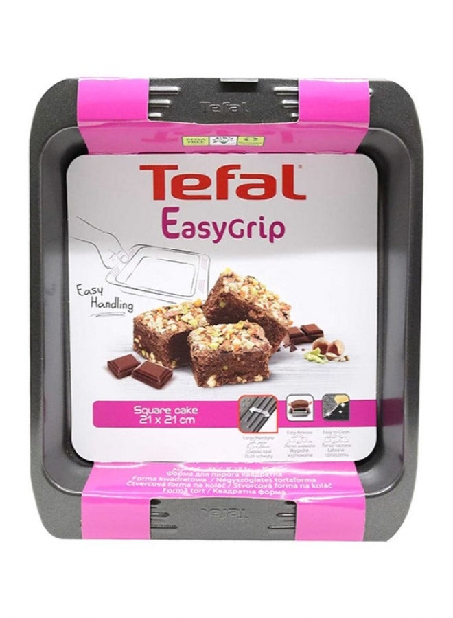 Tefal Easy Grip Square Cake Pan Dark Grey 21x21cm - Image 1