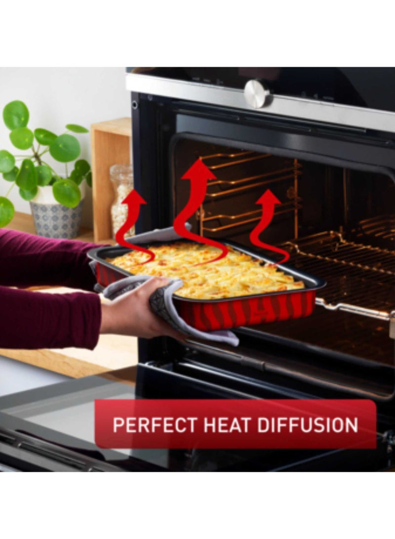 Tefal Tempo Flame Rectangular Oven Dish Red Multicolor 19x25cm  - Image 5