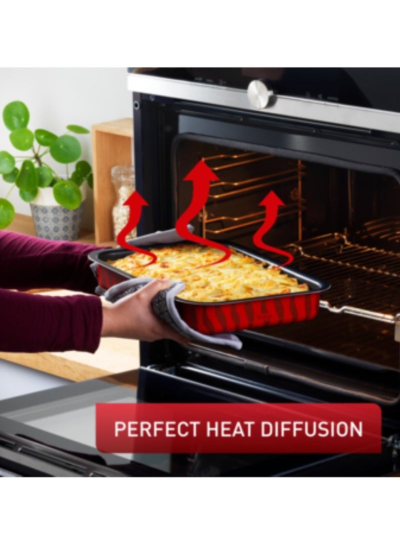 Tefal Tempo Flame Rectangular Oven Dish Red Multicolor 29x41cm  - Image 4