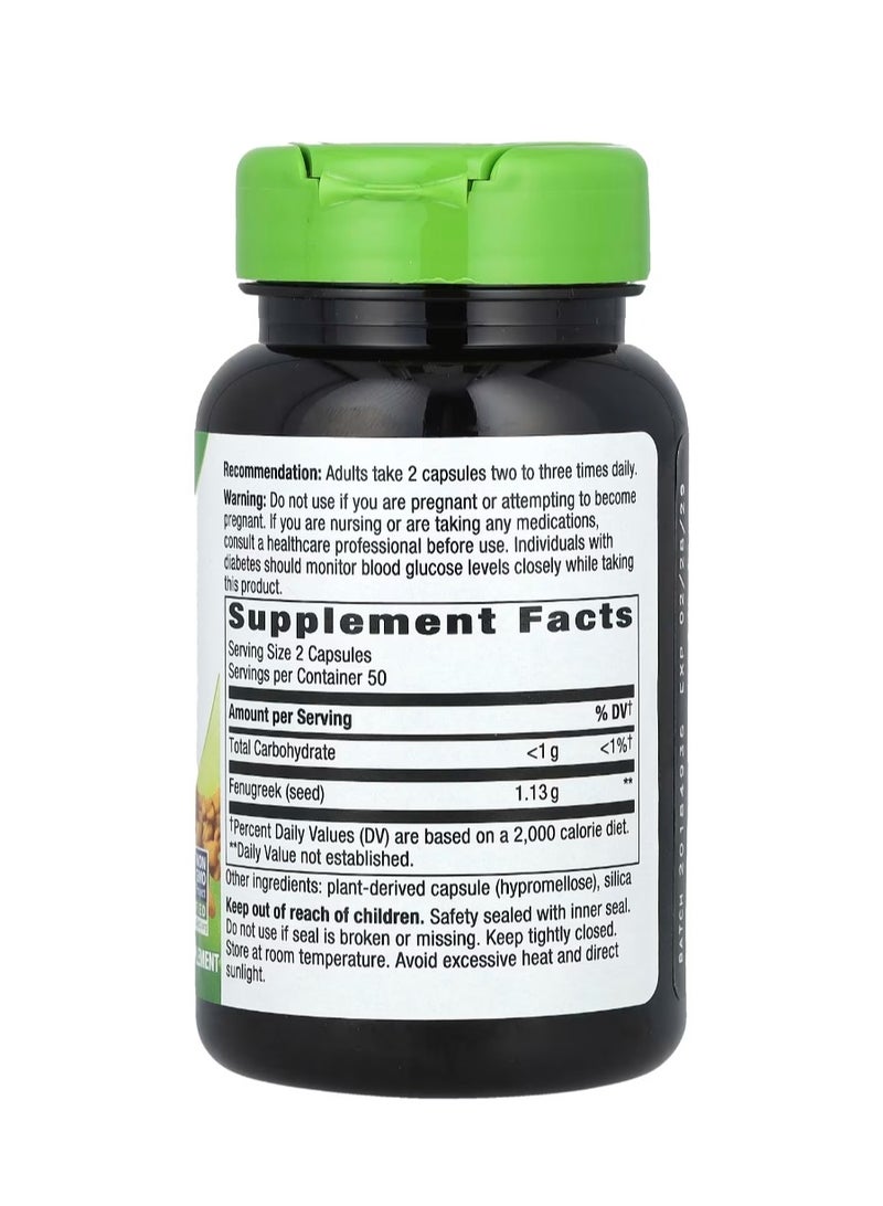 Nature's Way Fenugreek Seed 1130 mg 100 Vegan Capsules (565 mg Per Capsule) - Image 2