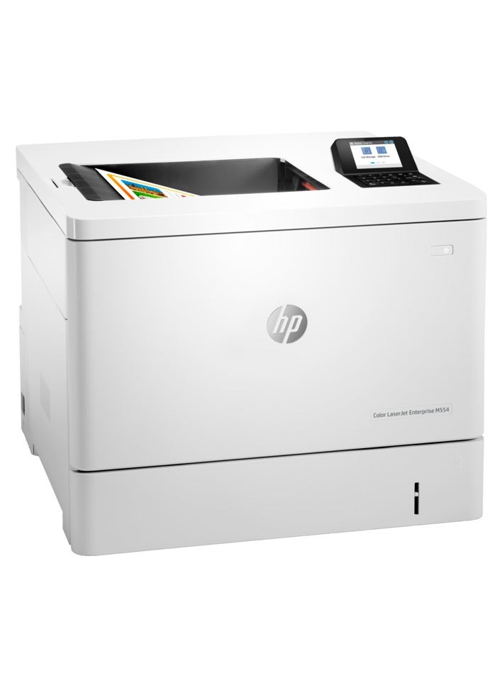 HP - Color LaserJet Enterprise M554dn Printer | High-Speed Printing | Professional-Quality Output | Advanced Security | Eco-Friendly Design White - Image 1