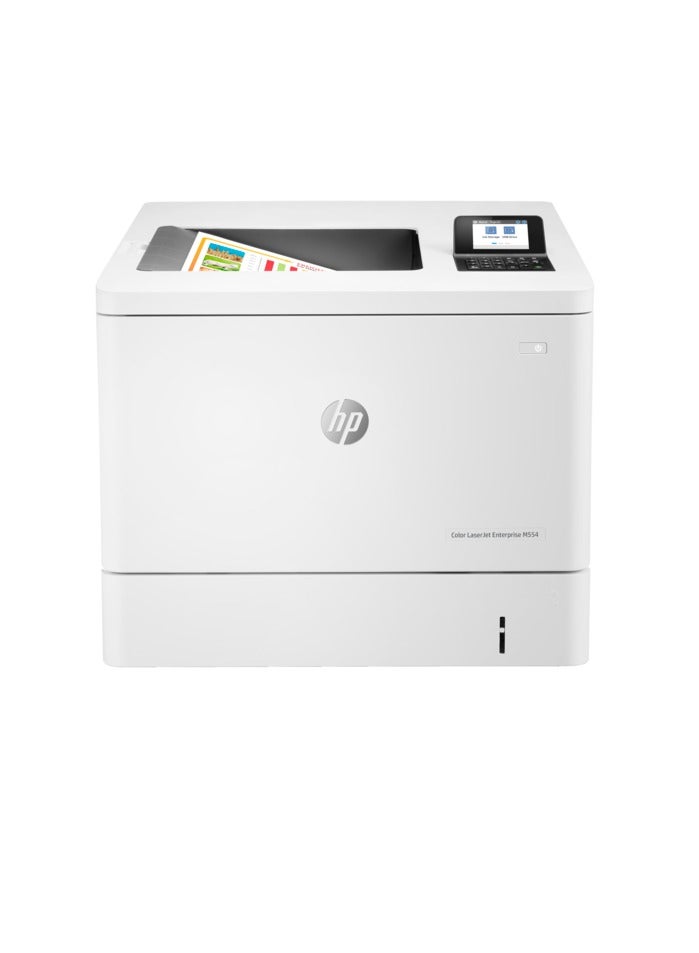 HP - Color LaserJet Enterprise M554dn Printer | High-Speed Printing | Professional-Quality Output | Advanced Security | Eco-Friendly Design White - Image 1