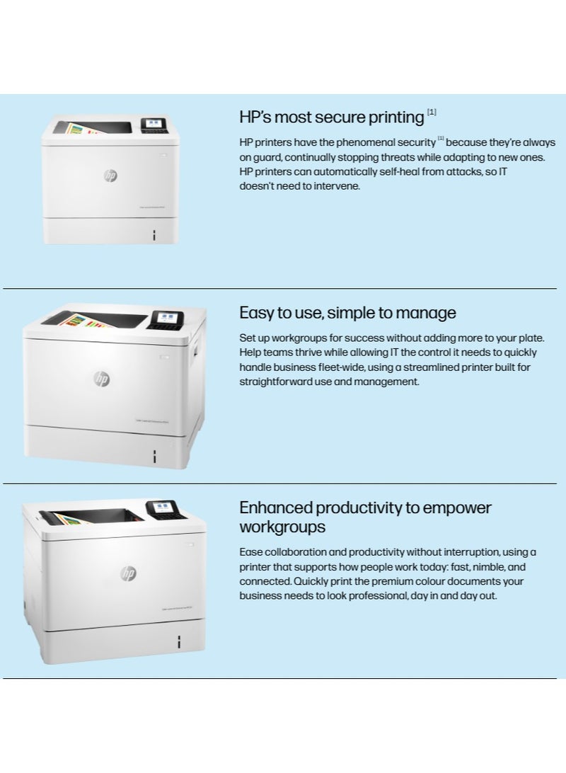 HP - Color LaserJet Enterprise M554dn Printer | High-Speed Printing | Professional-Quality Output | Advanced Security | Eco-Friendly Design White - Image 1