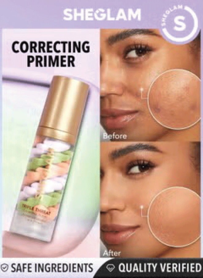 SHEGLAM - Triple Threat Correcting Primer 3 In 1 Color Pore Minimizing Facial Makeup Multicolour - Image 1
