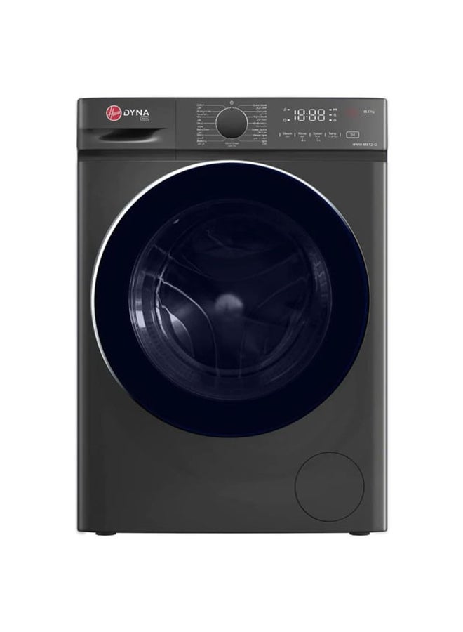 هوفر غسالة ملابس أمامية قائمة بذاتها سعة 8 كجم، موتور عاكس، 1200 دورة في الدقيقة، 15 برنامج، لوحة تحكم دوارة ولمسية، ضمان سنة واحدة وضمان 10 سنوات على موتور العاكس رمادي - HWM-M812-G - Image 3