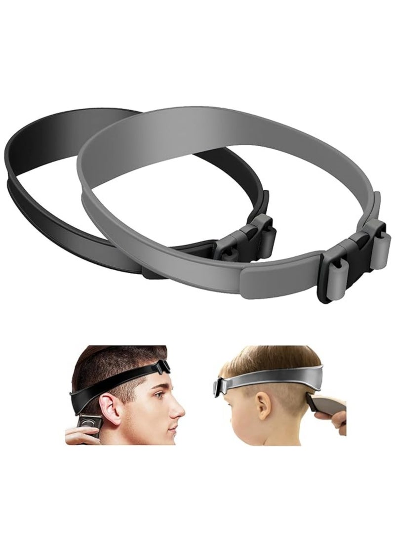 روك بو Adjustable Curved Silicone Band DIY Self Haircut System Hair Cutting Guide Tool for Men  Shaving and Keeping a Clean and Straight Neck Hairline 1pc Black 1pc Grey Free SizeFluid Ounce - Image 1
