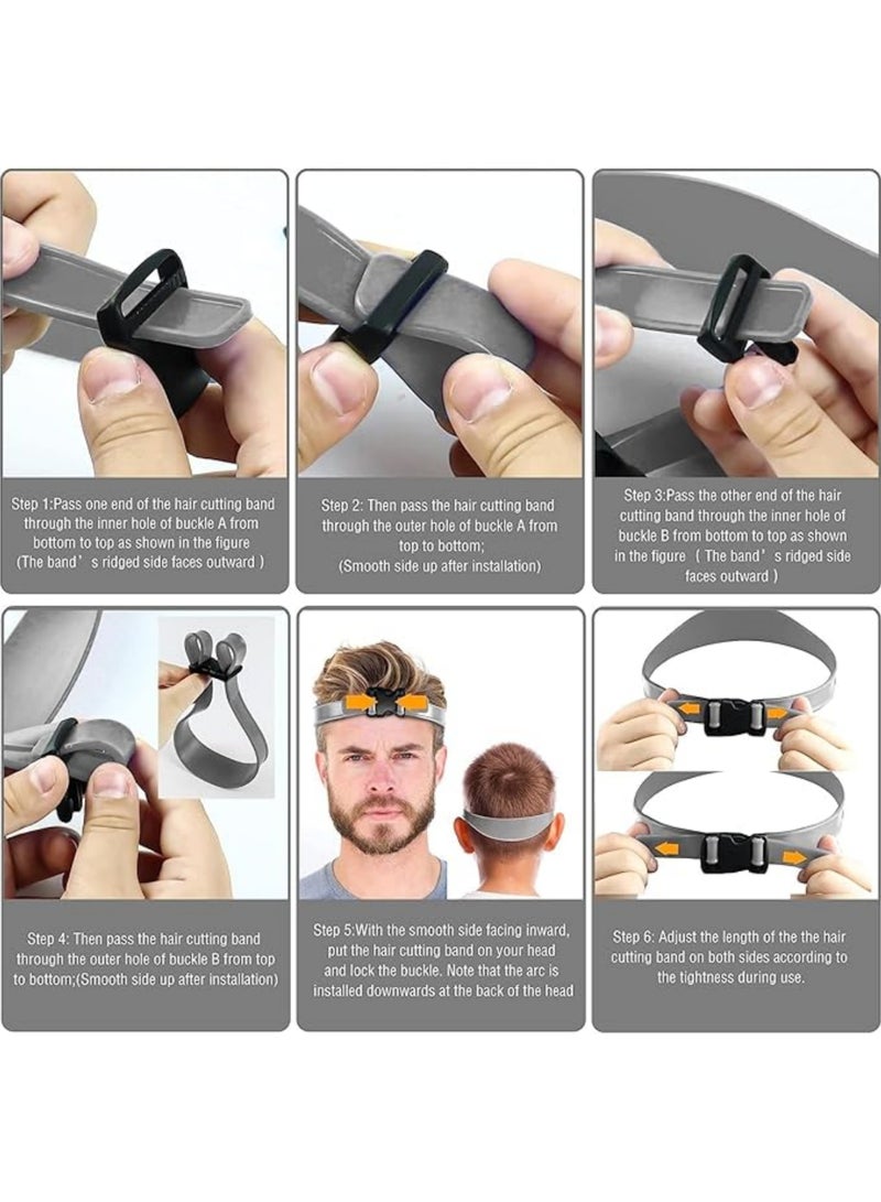 روك بو Adjustable Curved Silicone Band DIY Self Haircut System Hair Cutting Guide Tool for Men  Shaving and Keeping a Clean and Straight Neck Hairline 1pc Black 1pc Grey Free SizeFluid Ounce - Image 5